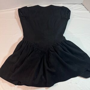 Miss Circle Elegant Suede Black Women's Sz small dress with beautiful back.